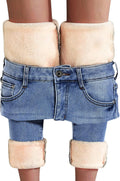Women's Fleece Lined Jeans Thermal Flannel Lined Skinny Stretch Denim