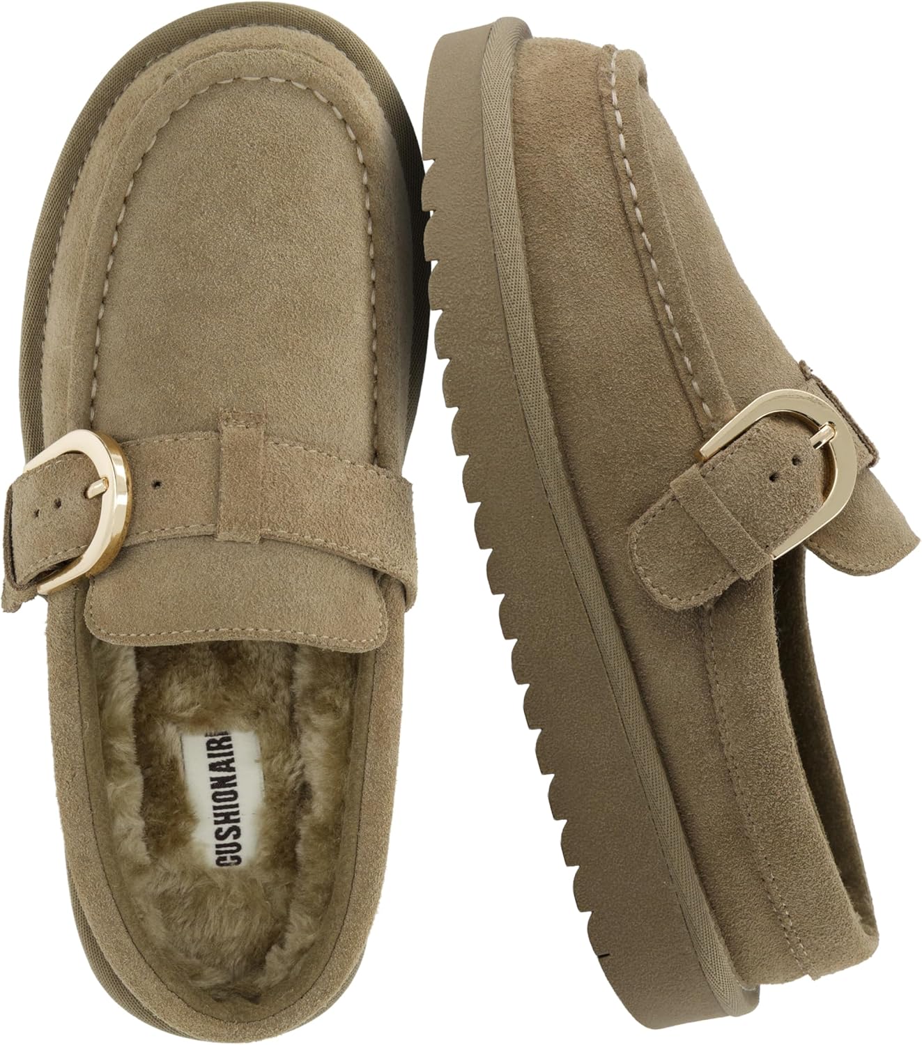 CUSHIONAIRE Origin Genuine Suede Mule Clogs for Women Comfort