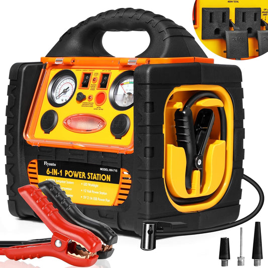Powerful 6-in-1 Jump Starter Upgraded - FlyAuto