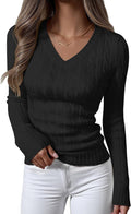 ANRABESS Womens Long Sleeve Cable Knit Sweater - Slim