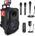 280W Pyle Portable PA Speaker - Wireless Microphones, Bluetooth, Party Lights