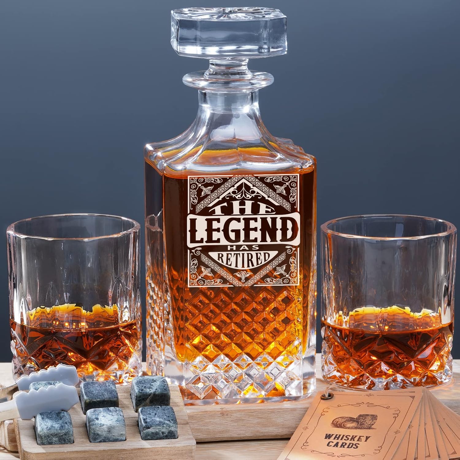 Whiskey Decanter Gift Set for Retirement - Unique Presents
