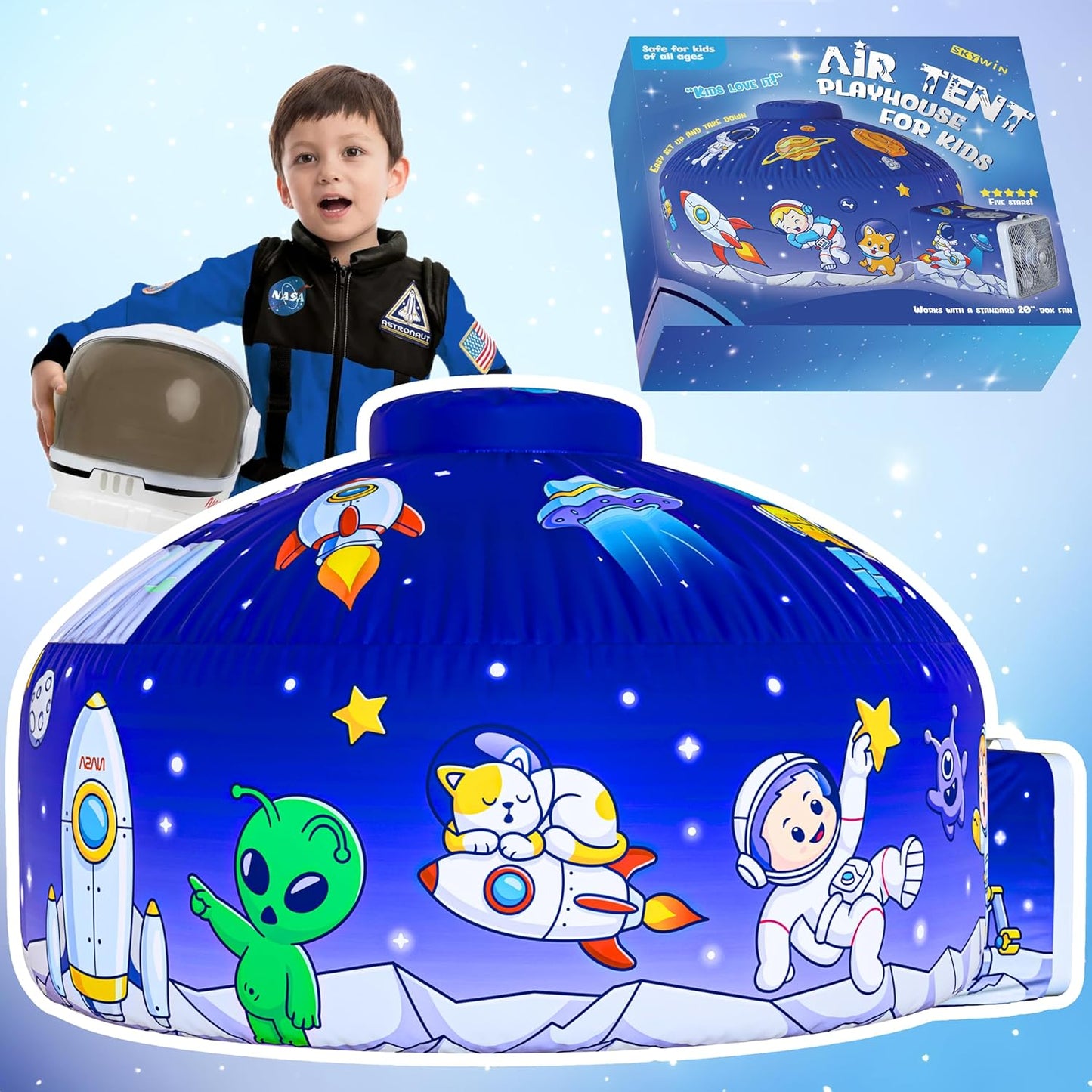 Easy Setup Inflatable Kids Tent - Space Style Fort