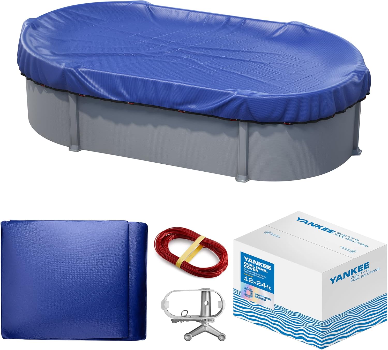 Yankee Pool Cover for Oval Pools | 12 x 24-ft Durable Protection