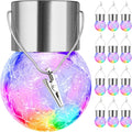 MAXvolador 12-Pack Hanging Solar Lights - Multicolor Cracked Glass