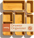 Bamboo Drawer Organizer Set for Utensils and Small Items - Flexible