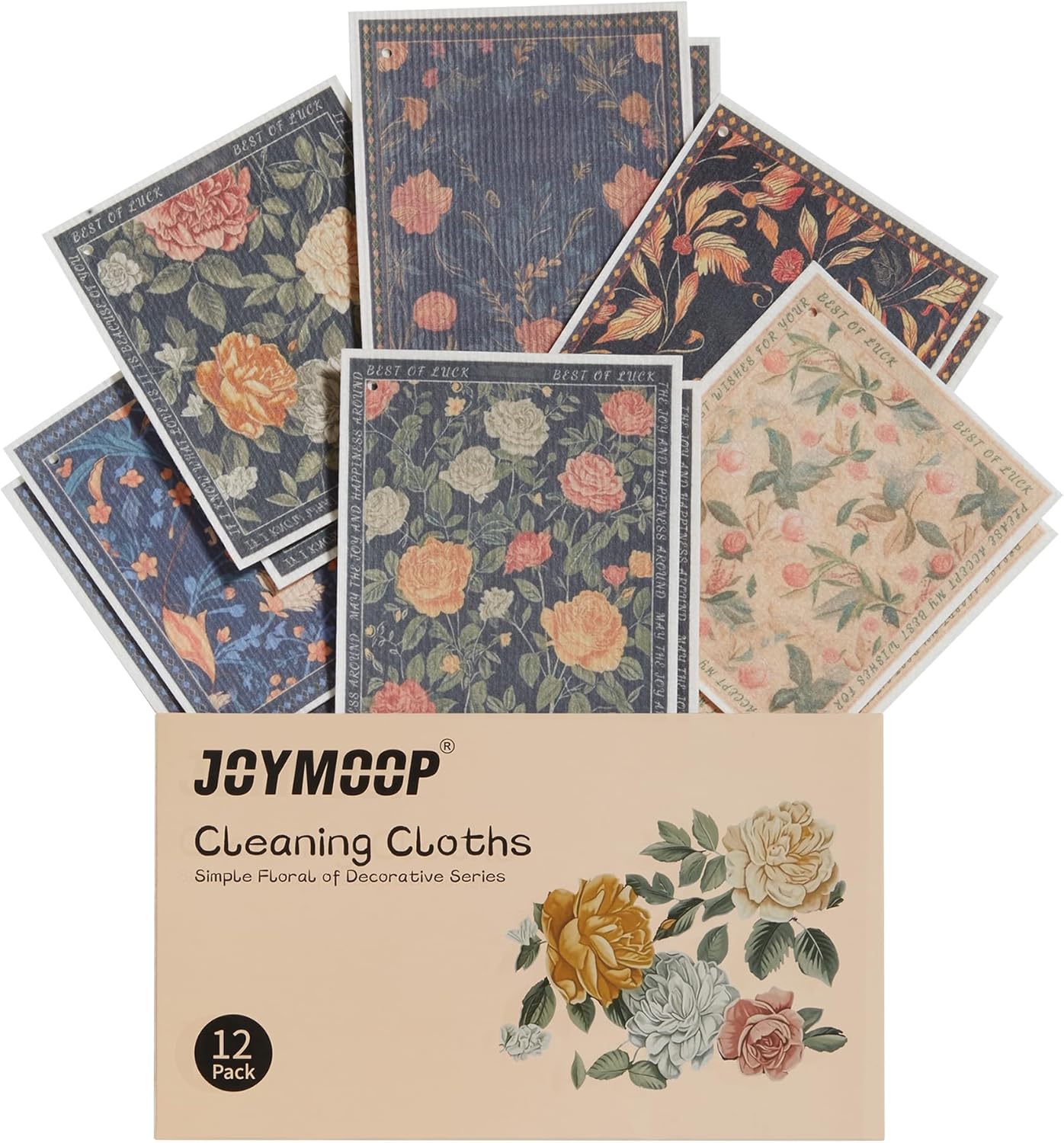 JOYMOOP Reusable Floral Dish Towels - Non-Scratch Cleaners