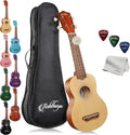 Ashthorpe Soprano Ukulele for Beginners - 21 in Two-Tone Starter Kit