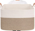 Large Woven Blanket Basket 105L - Spacious Cotton Rope Organizer