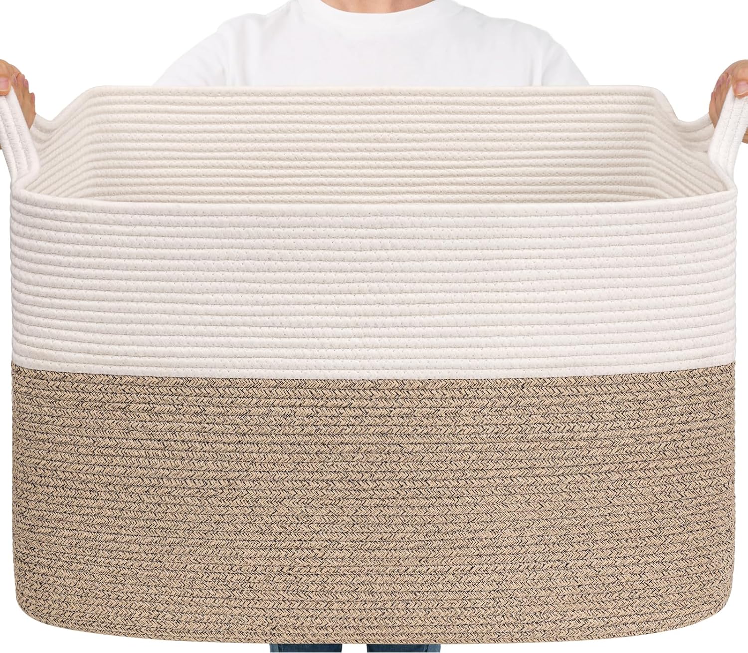 Goodpick Large Woven Blanket Basket for Toys and Clothes Storage