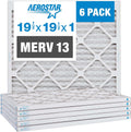 Aerostar 19 1/2x19 1/2x1 MERV 13 Pleated Air Filter - 6 Pack