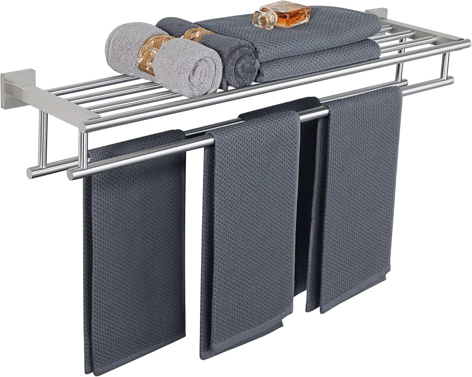 Alise Towel Rack with Double Bars for Stylish Bathroom Storage
