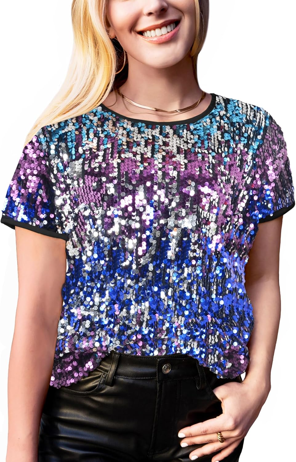 Sparkly Sequin Top for Women - Perfect Disco Party Blouse