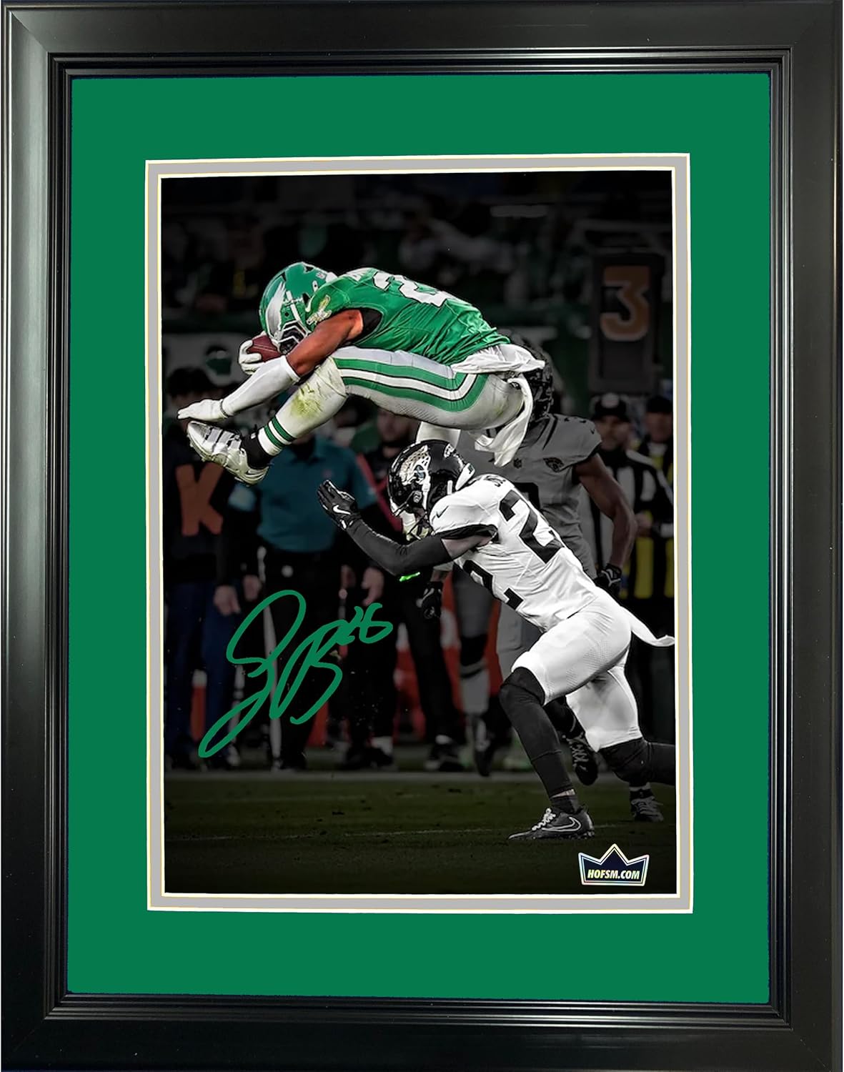 Framed Saquon Barkley Philadelphia Eagles Photo with Signature