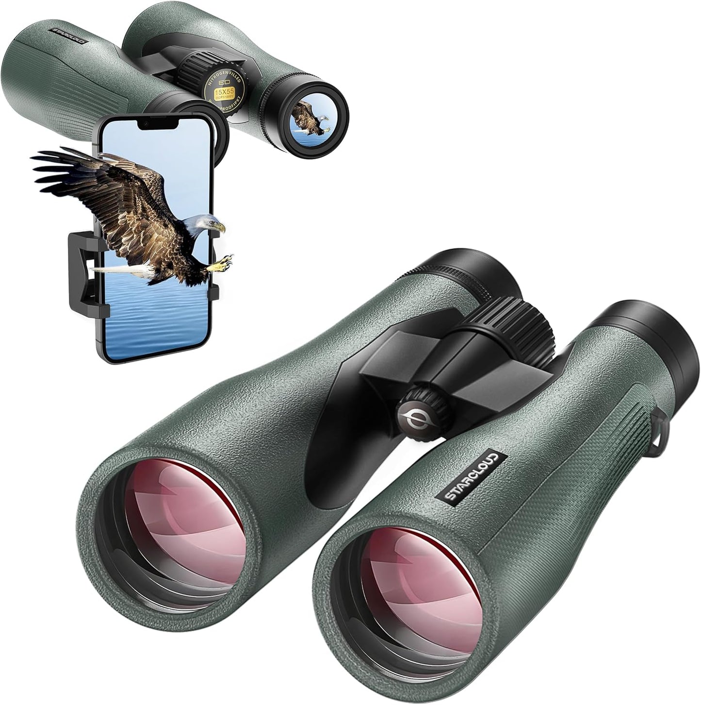 15X55 UHD Lightweight Binoculars for Bird Watching and Hiking