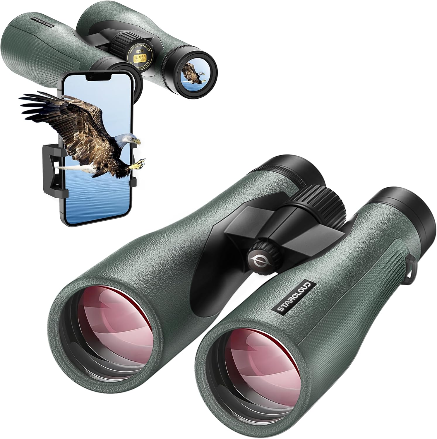 15X55 UHD Lightweight Binoculars for Bird Watching and Hiking