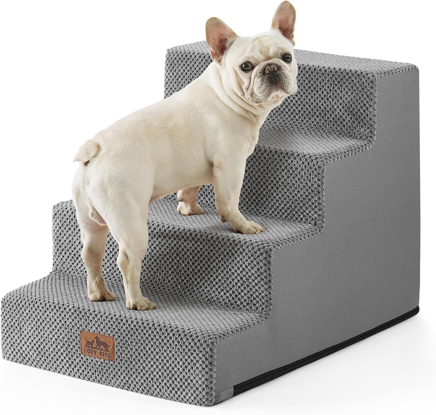 Dog Stairs for Small Dogs, 4 Tier Wider Pet Steps for Comfort