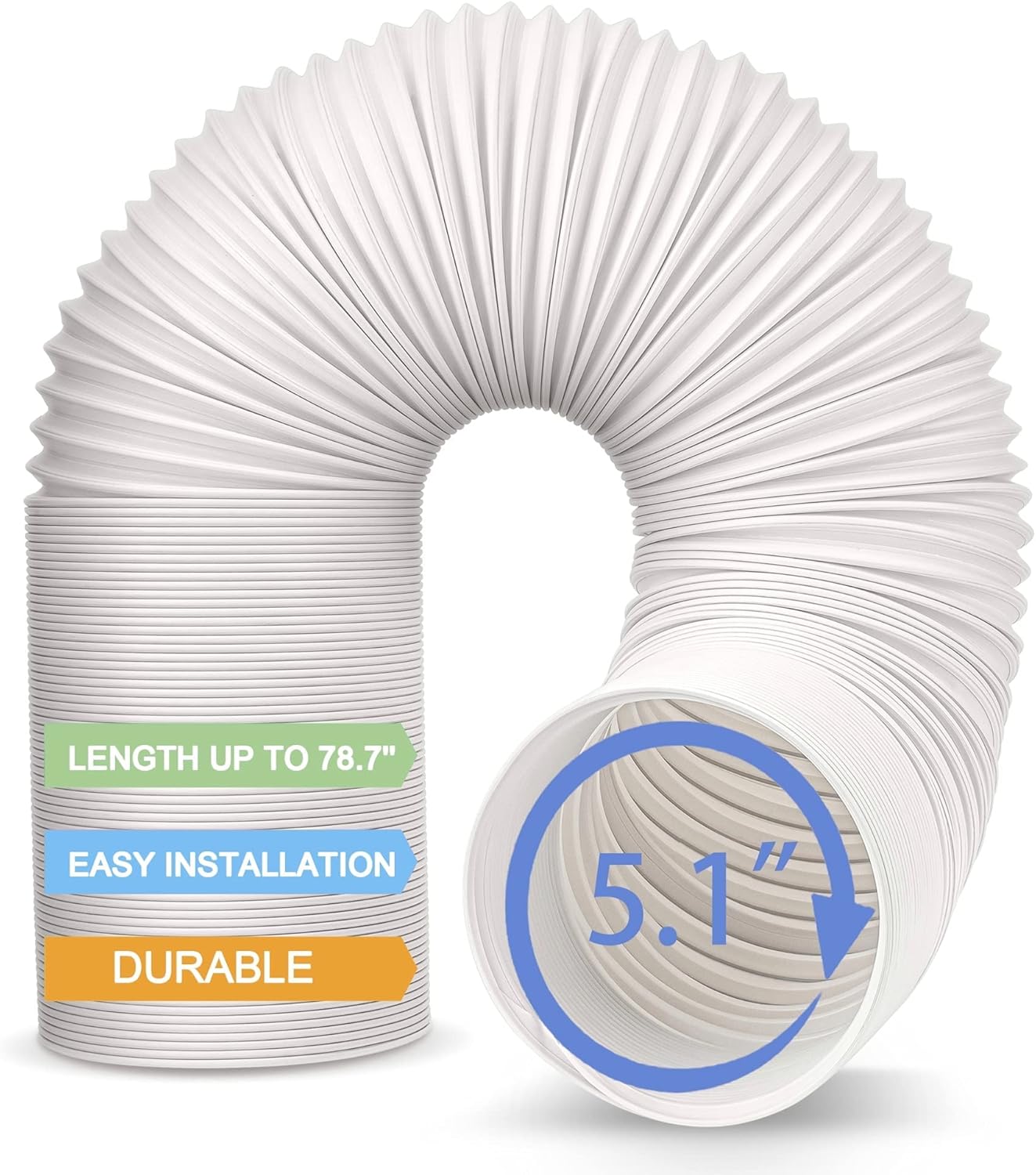 Universal AC Vent Hose: 78 Length, 5.1 Diameter