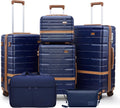 Luggage Sets Suitcase with Spinner Wheels - 6 Piece Navy Set