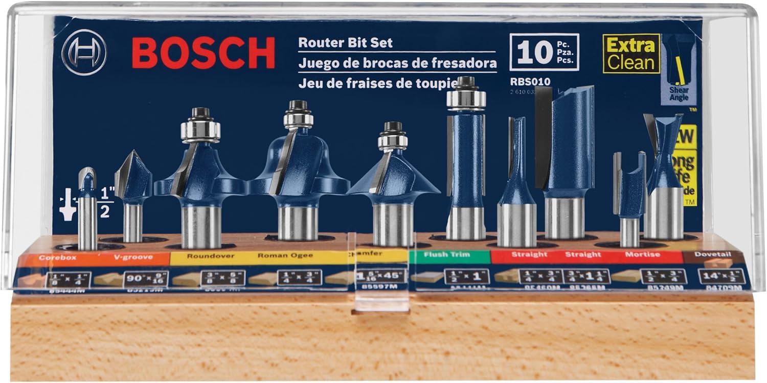 BOSCH RBS010 10-Piece Carbide-Tipped Router Bits Set Review