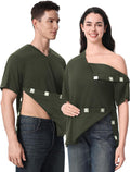Magnetic Buttons Post Shoulder Surgery Recovery Shirt V-Neck - Easy