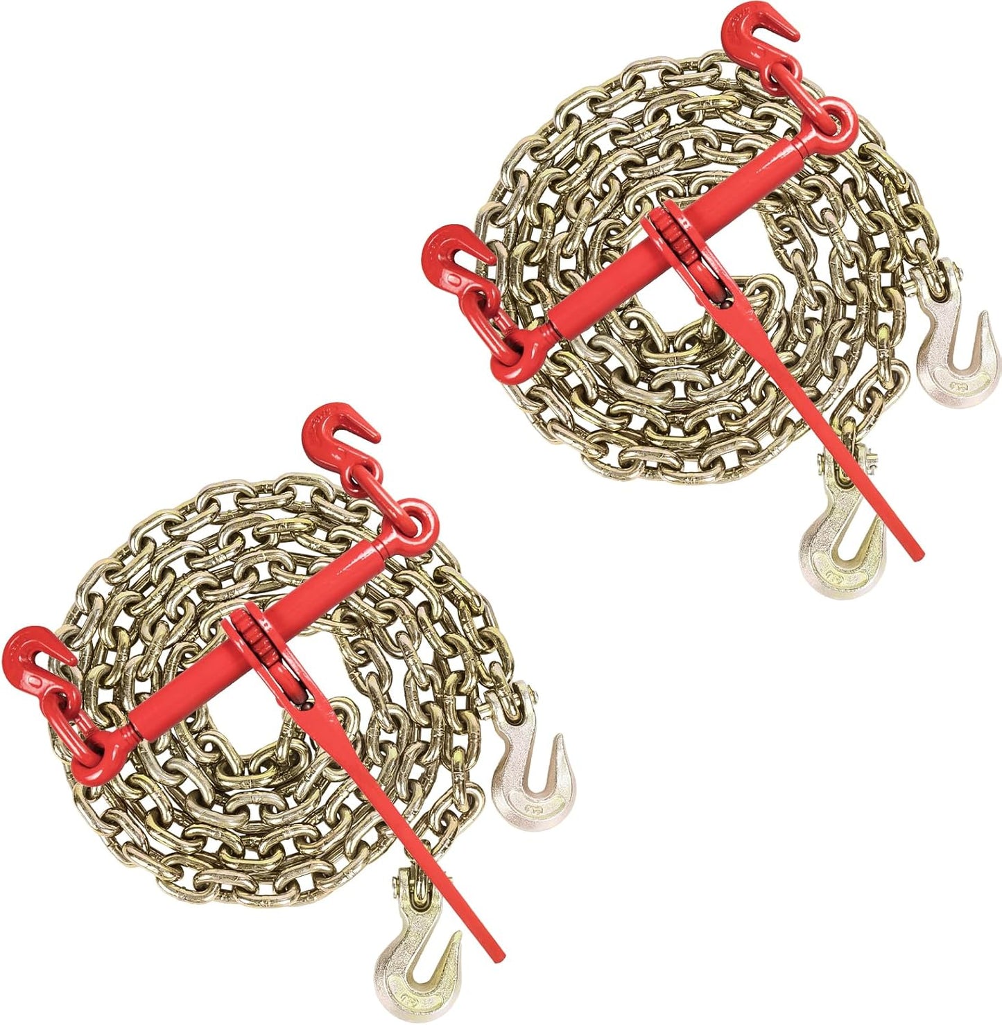AAIN 3/8in-1/2in Ratchet Chain Binder Set for Heavy Duty Hauling