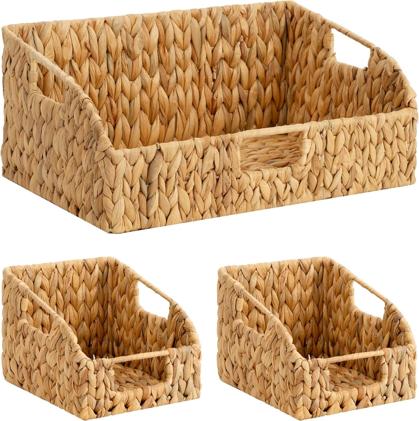 StorageWorks Water Hyacinth Pantry Storage Baskets for Organizing