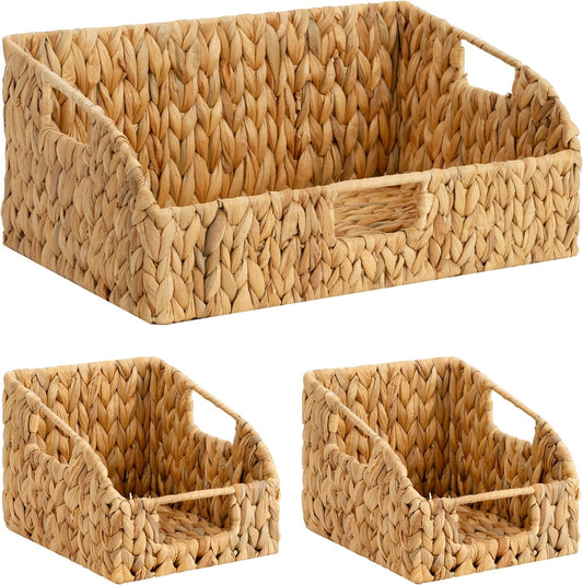 StorageWorks Water Hyacinth Pantry Storage Baskets for Organizing