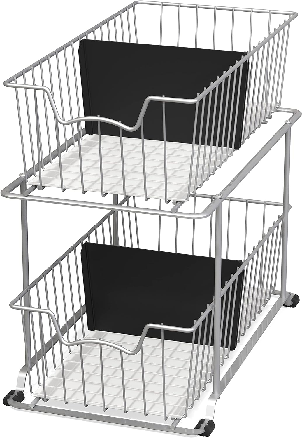 Simple Houseware 2 Tier Cabinet Wire Basket Organizer for Storage