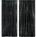 SquarePie Sequin Backdrop Curtain 8ft x 10ft Black Satin Backing