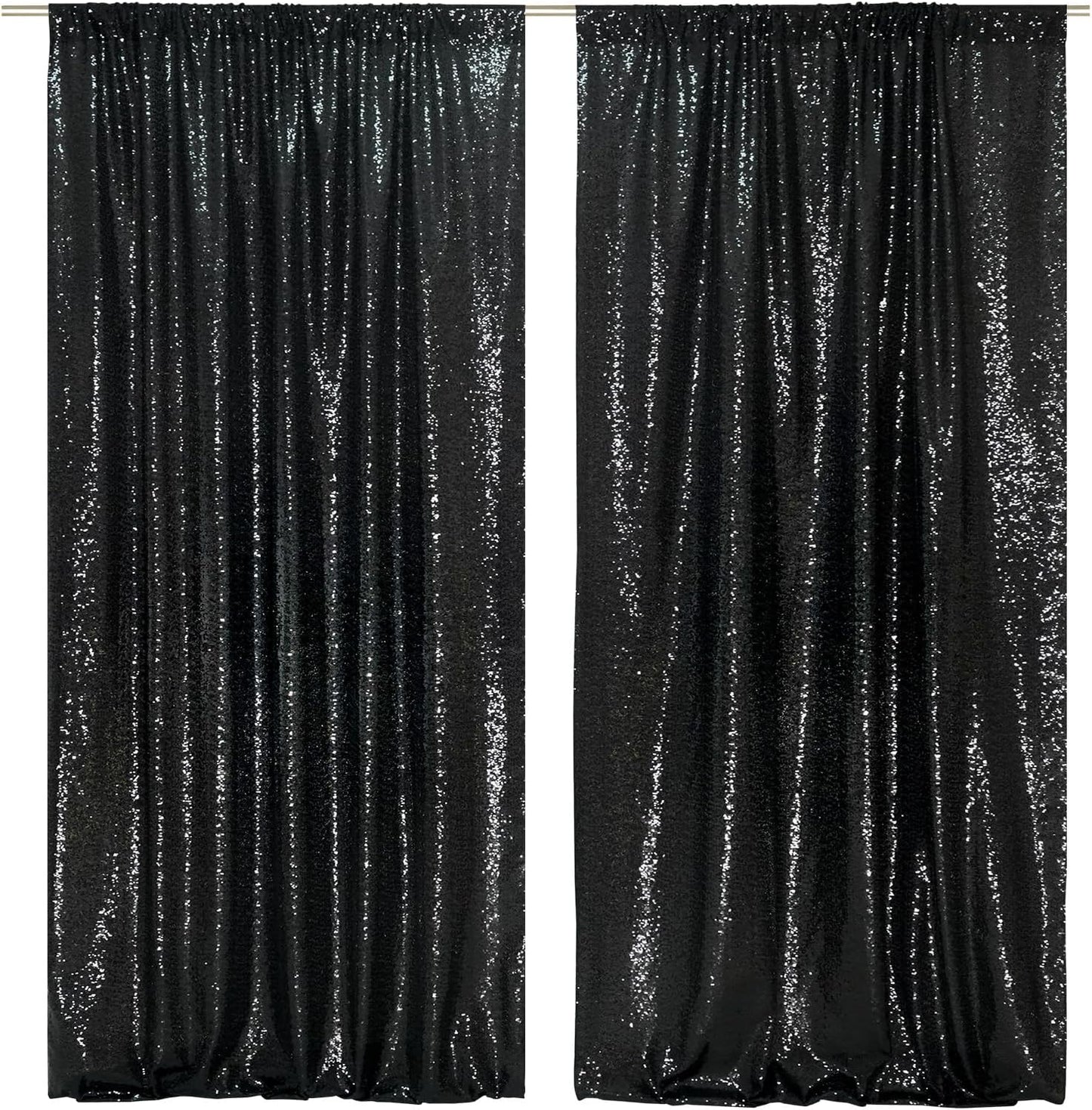 Stunning Black Sequin Backdrop Curtain for Elegant Events