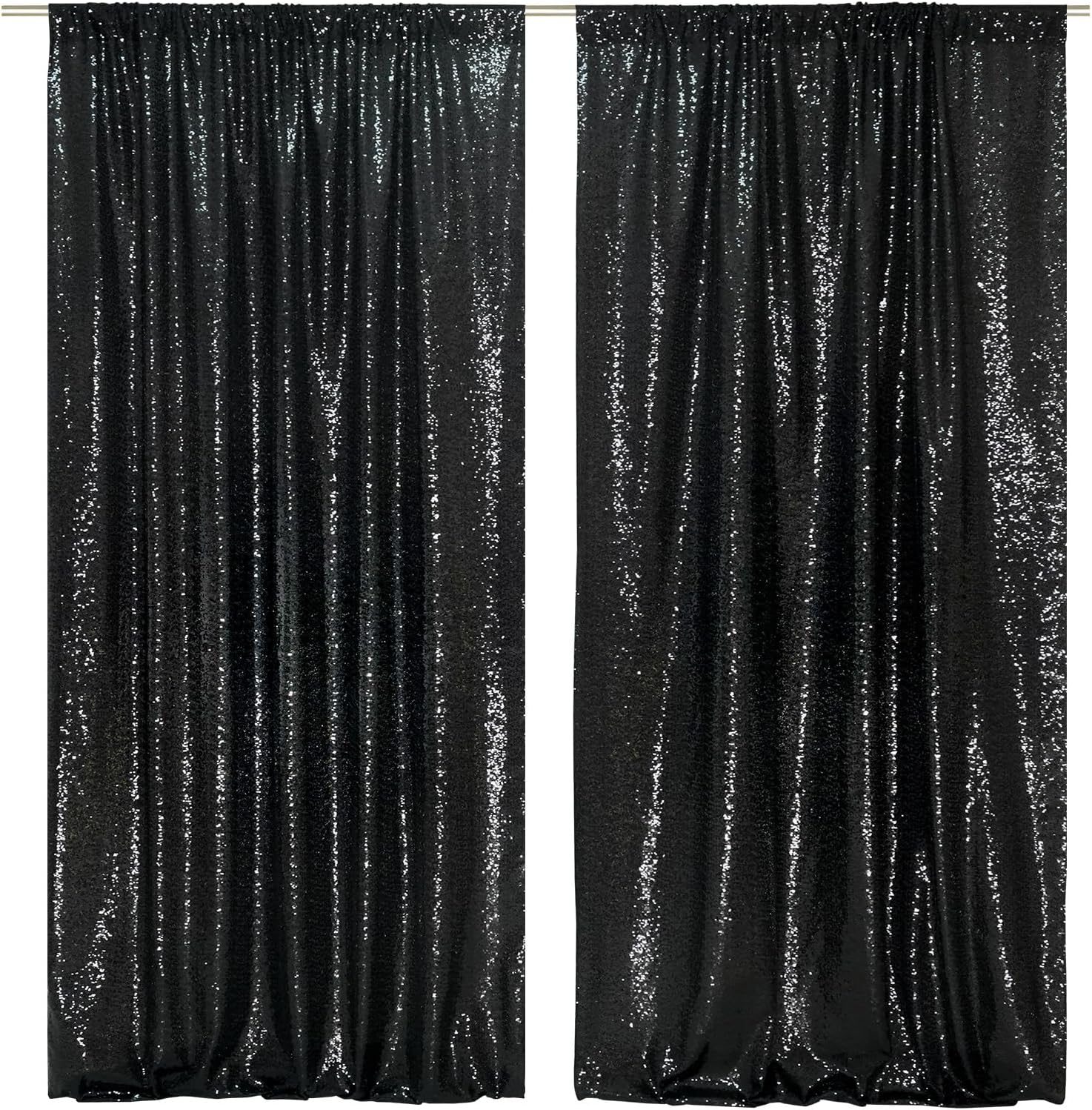 Stunning Black Sequin Backdrop Curtain for Elegant Events