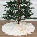 36-Inch Puff Quilt Faux Fur Christmas Tree Skirt for Holiday Charm