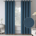 Denim Blue 100% Blackout Linen Curtains for Vintage Style Homes