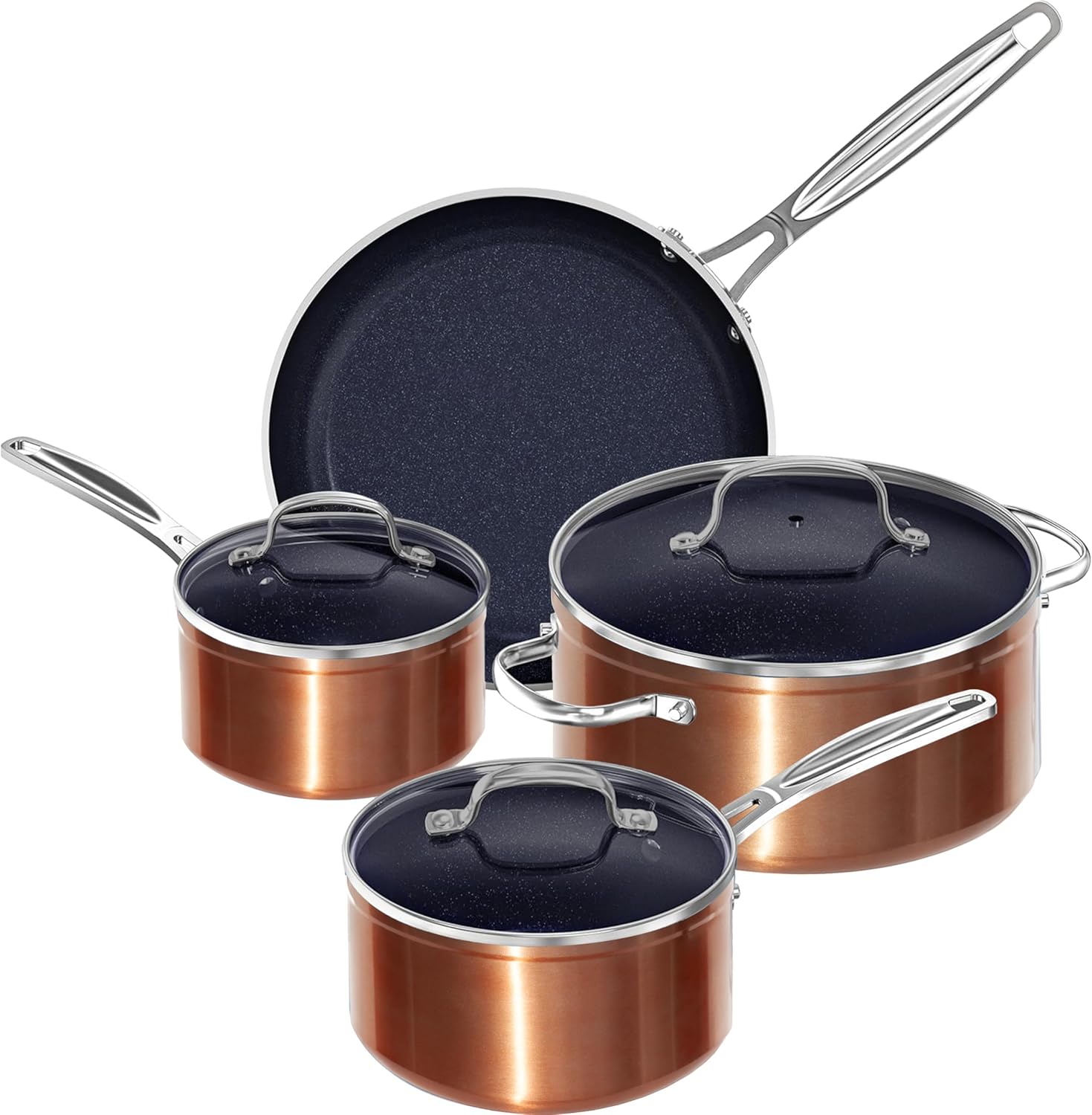 Nuwave 7pc Cookware Set with Healthy Duralon Blue Ceramic Coating