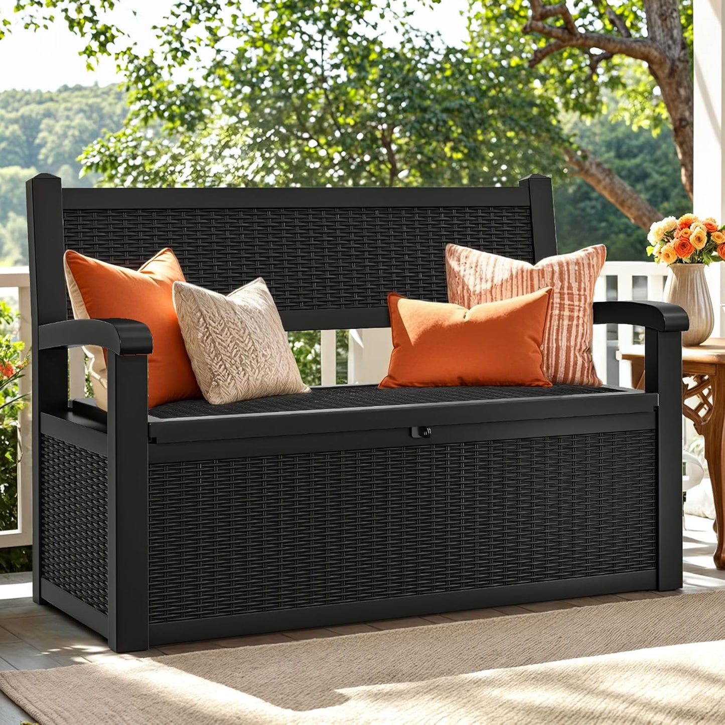 YITAHOME 70 Gallon Deck Bench with Storage for Outdoor Use