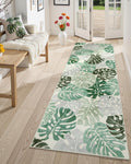Wonnitar Leaf Washable 2x6 Rug Runner Tropical Green - Soft, Non-Slip