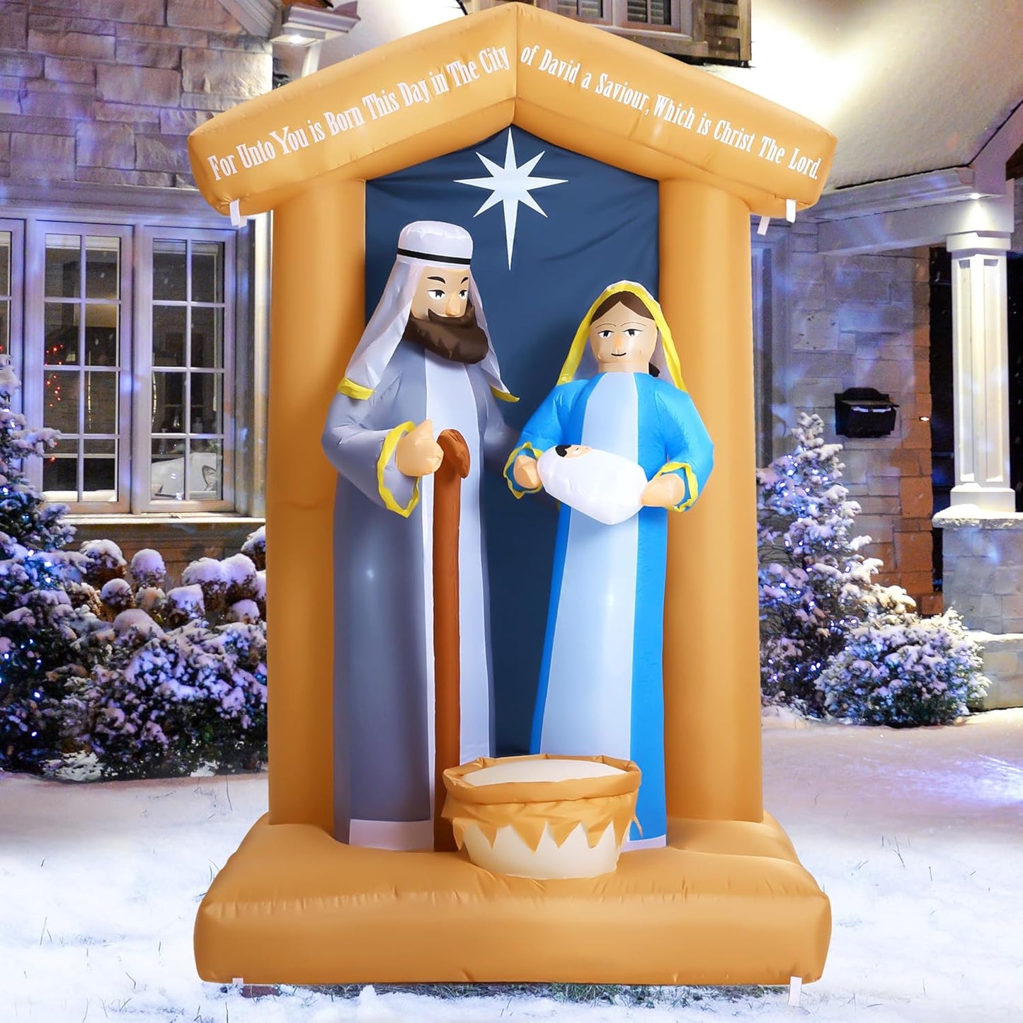 7 FT Christmas Inflatables Nativity Scene for Outdoor Decor