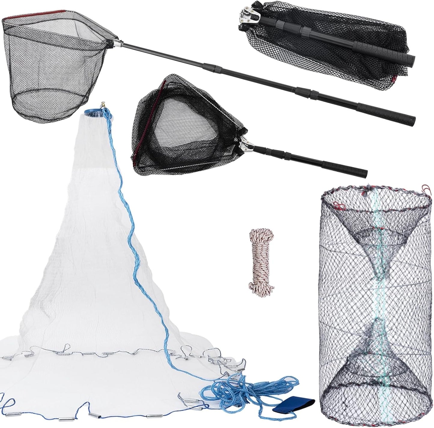 Foldable Fishing Net Set: Heavy Duty with Telescopic Handle