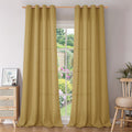 Faux Linen Curtains 95 in Taupe Set of 2 - Light Filtering Privacy