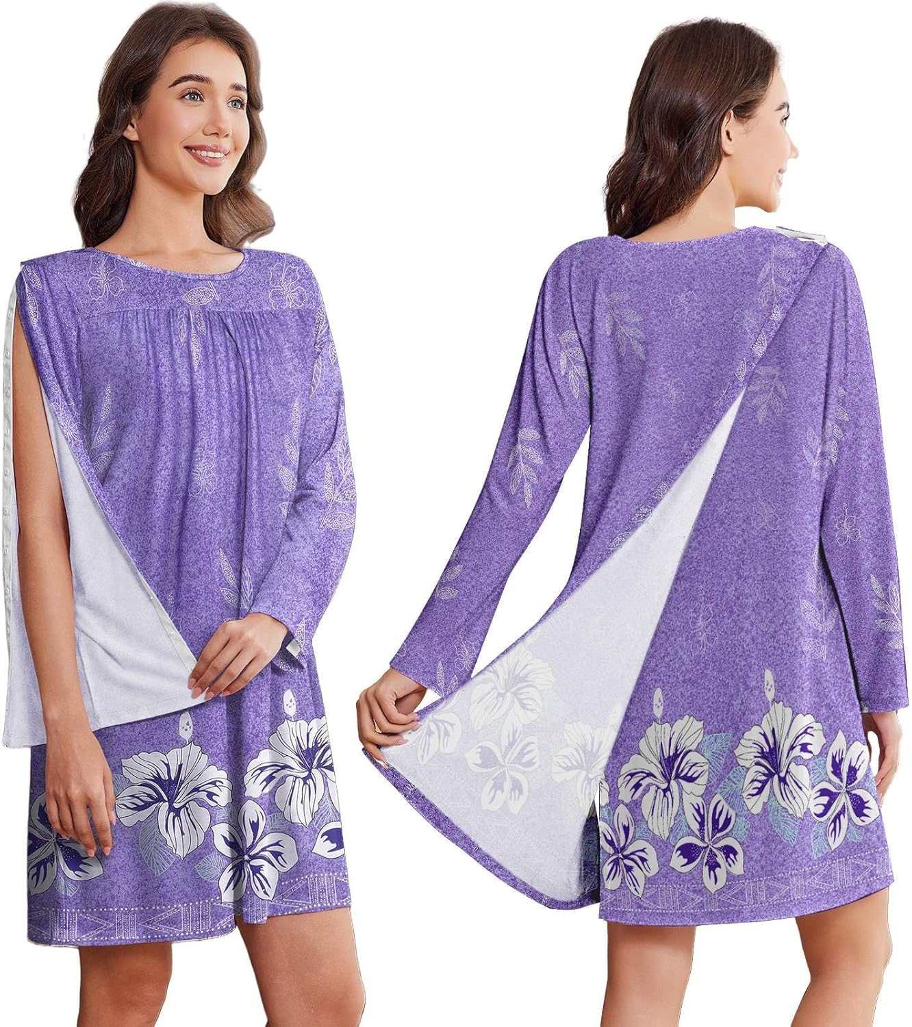 Deyeek Hospital Gowns for Women Open Back Post Surgery Comfort