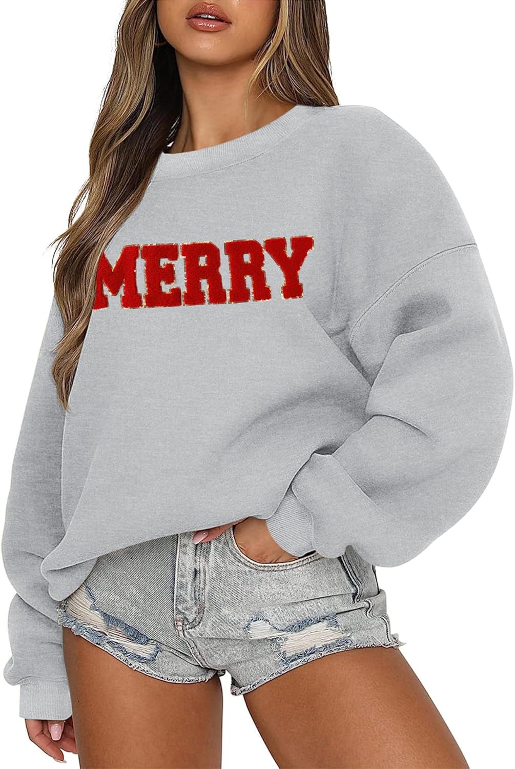 LOMON Women's Cozy Oversized Sweatshirt