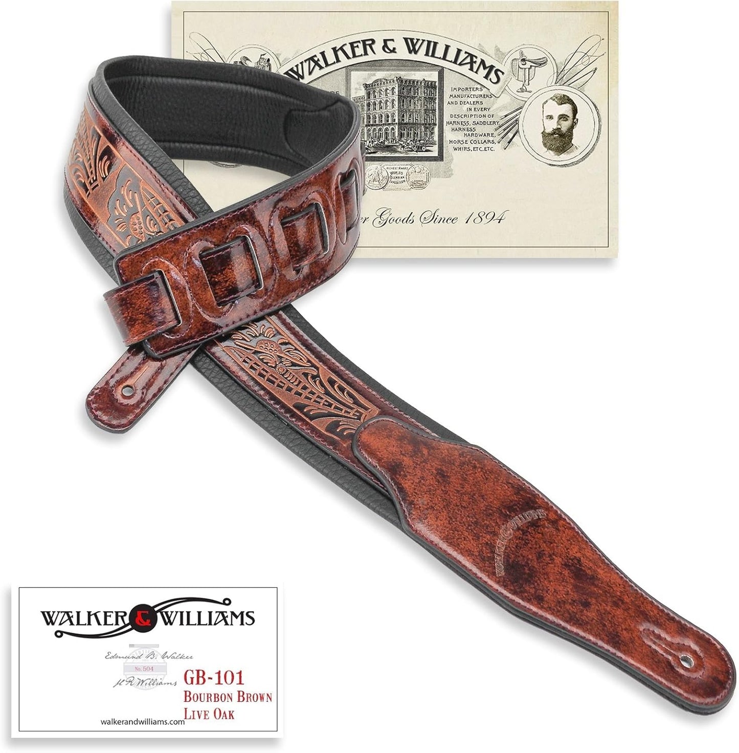 Walker & Williams GB-101 Bourbon Brown Handmade Leather Strap