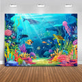 Under The Sea Backdrop 10x8ft - Vibrant Ocean Theme Party Backdrop