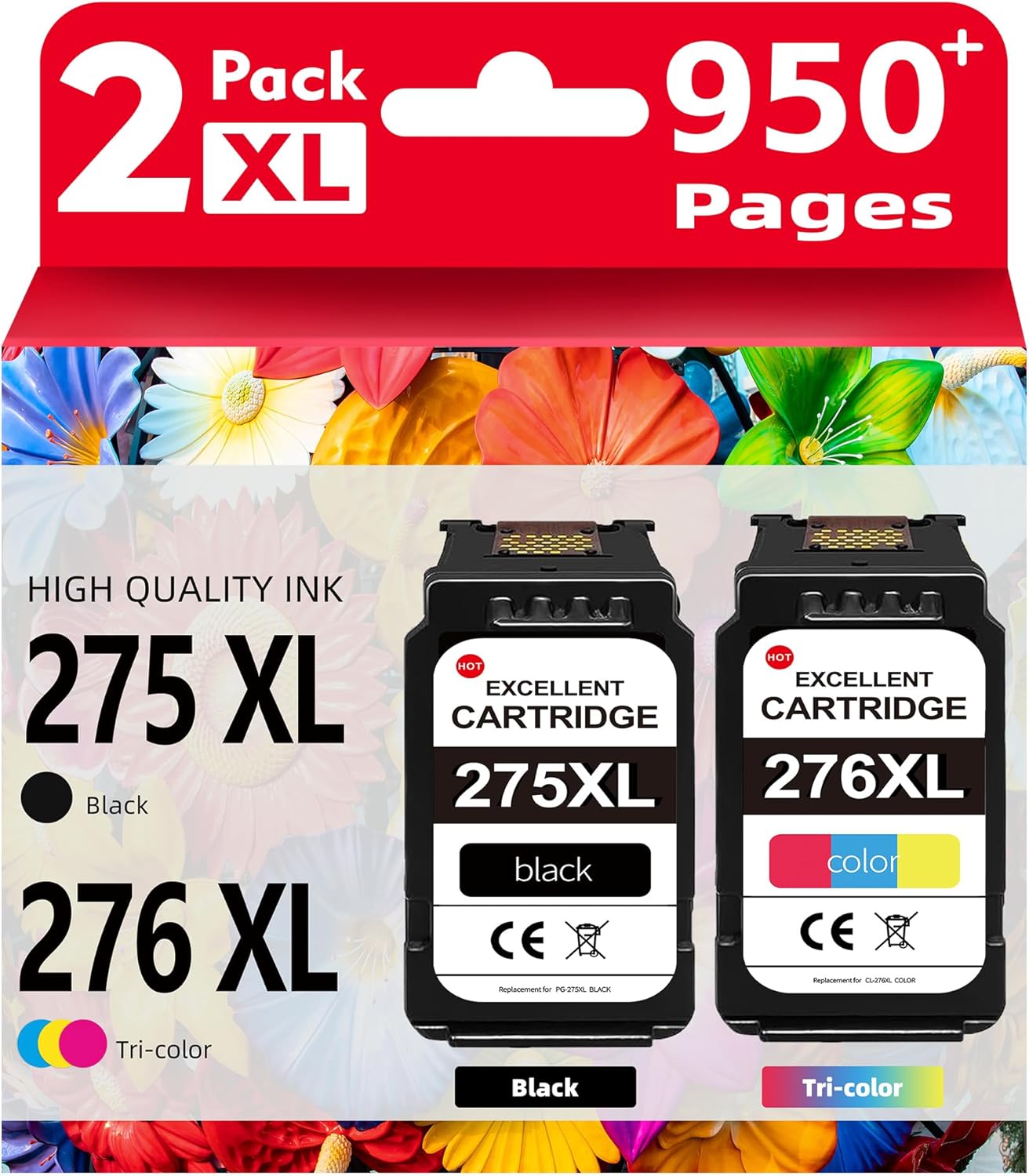 276XL Color and 275XL Black Ink Cartridge Combo Pack for Canon