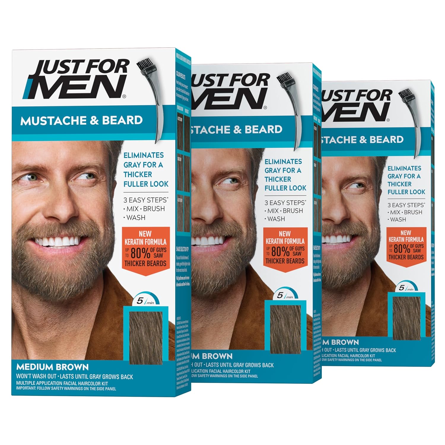 Just For Men Mustache & Beard Coloring for Gray Hair - M-35