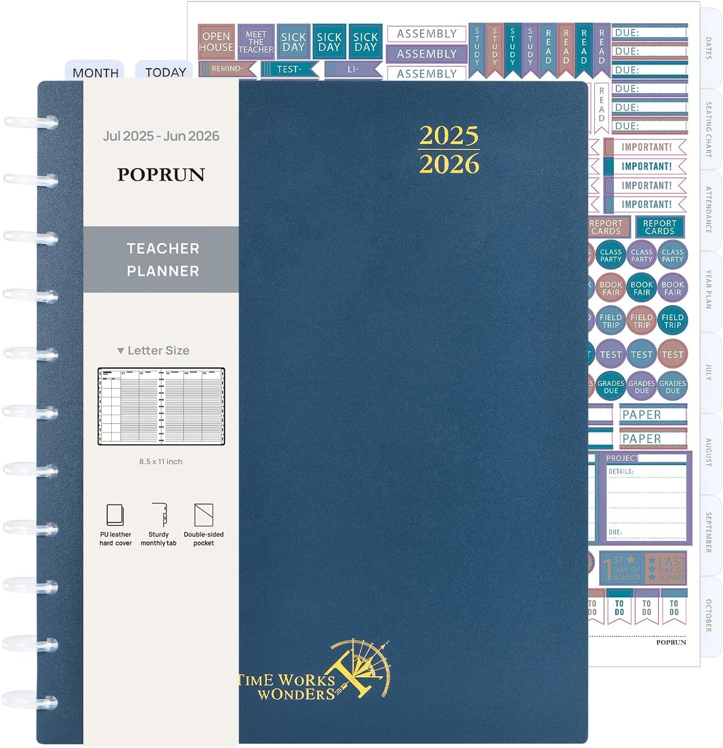 POPRUN Teacher Planner 2025-2026 for Organized Lesson Planning
