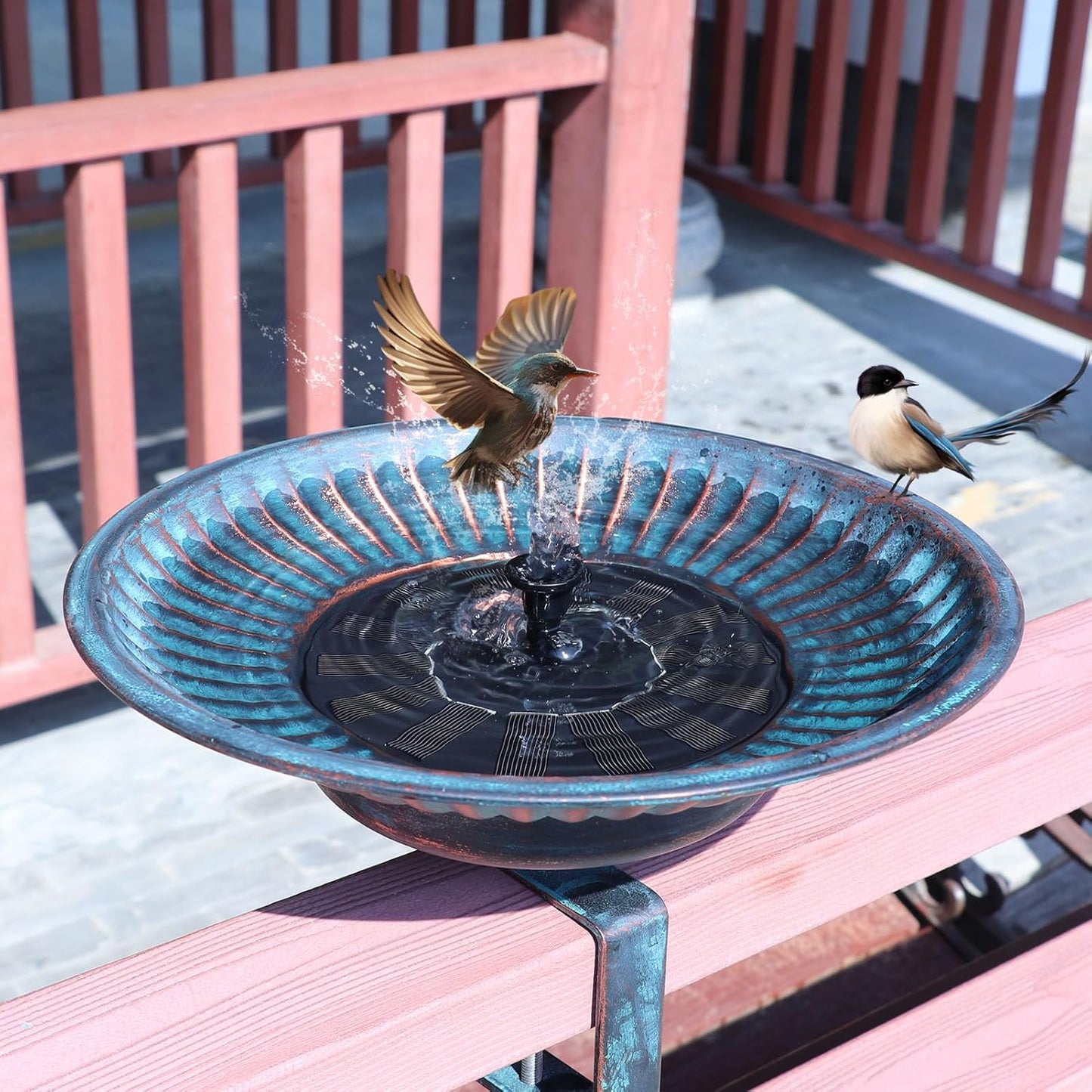 Solar Bird Bath with Fountain for Deck and Patio Decor