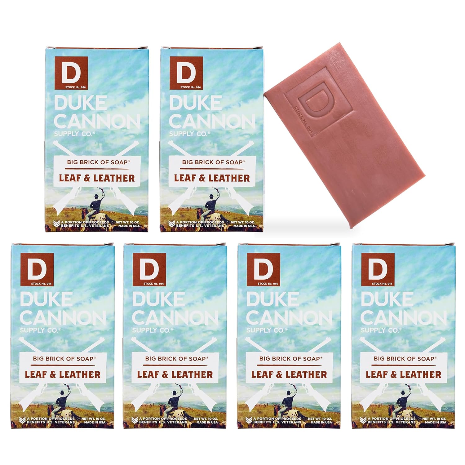Duke Cannon Big Brick of Soap Bar for Men - Leaf & Leather Scent