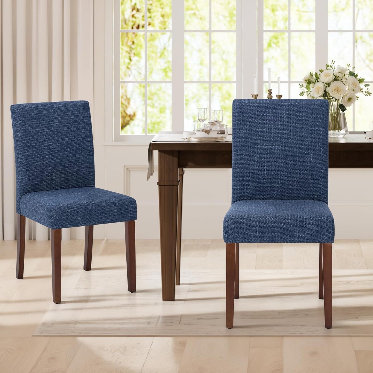 Modern Upholstered Parsons Dining Chairs Set of 2 for Comfort